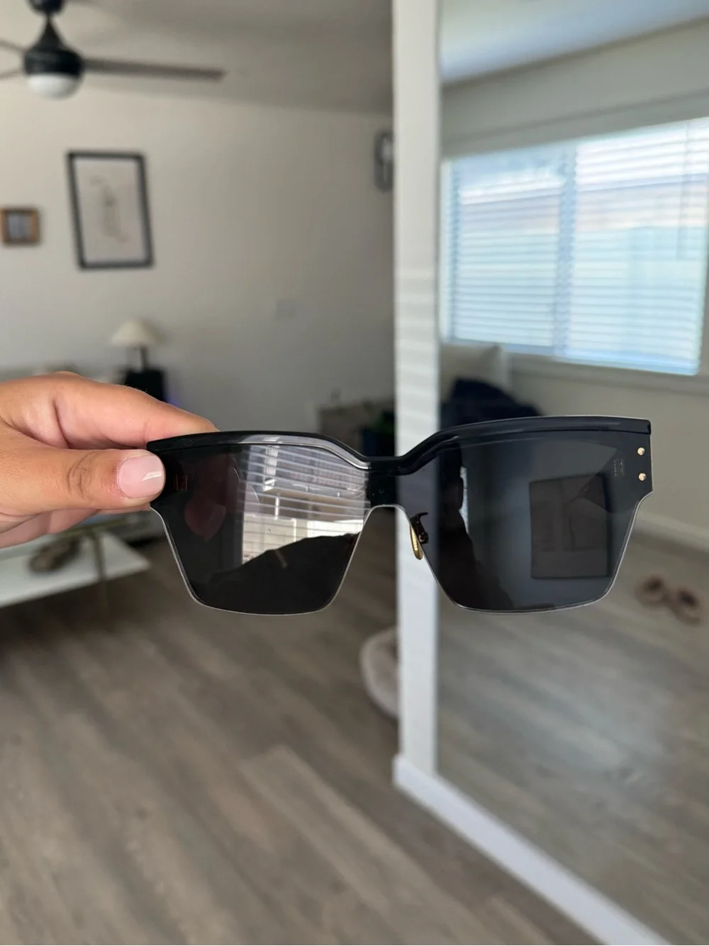 Dior Women’s DiorClub Black & White Sunglasses - Modern Shield Style